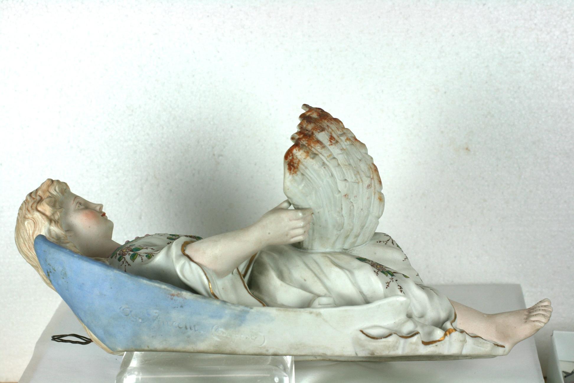 Victorian French Angel Water Font For Sale 14