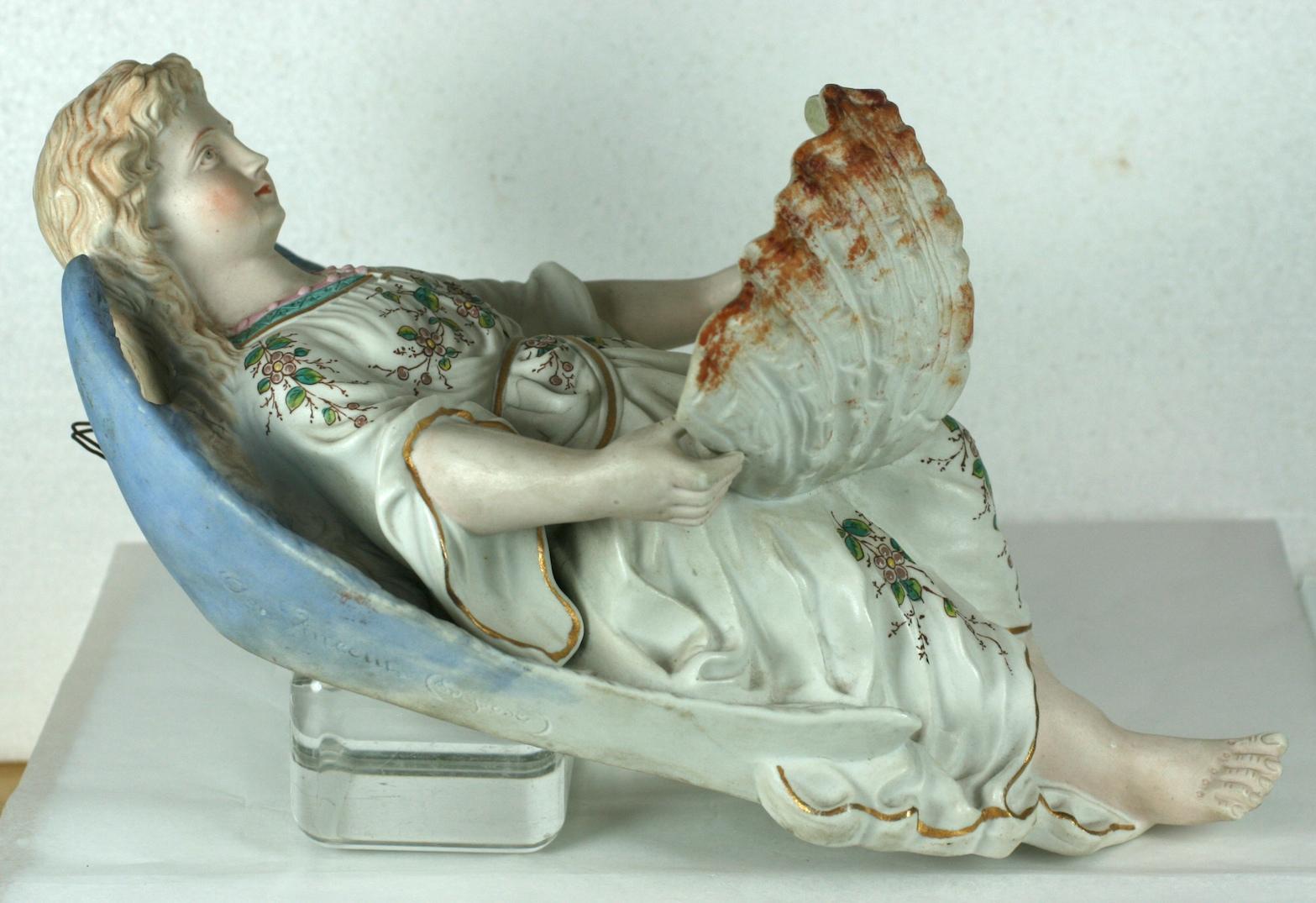 Porcelain Victorian French Angel Water Font For Sale
