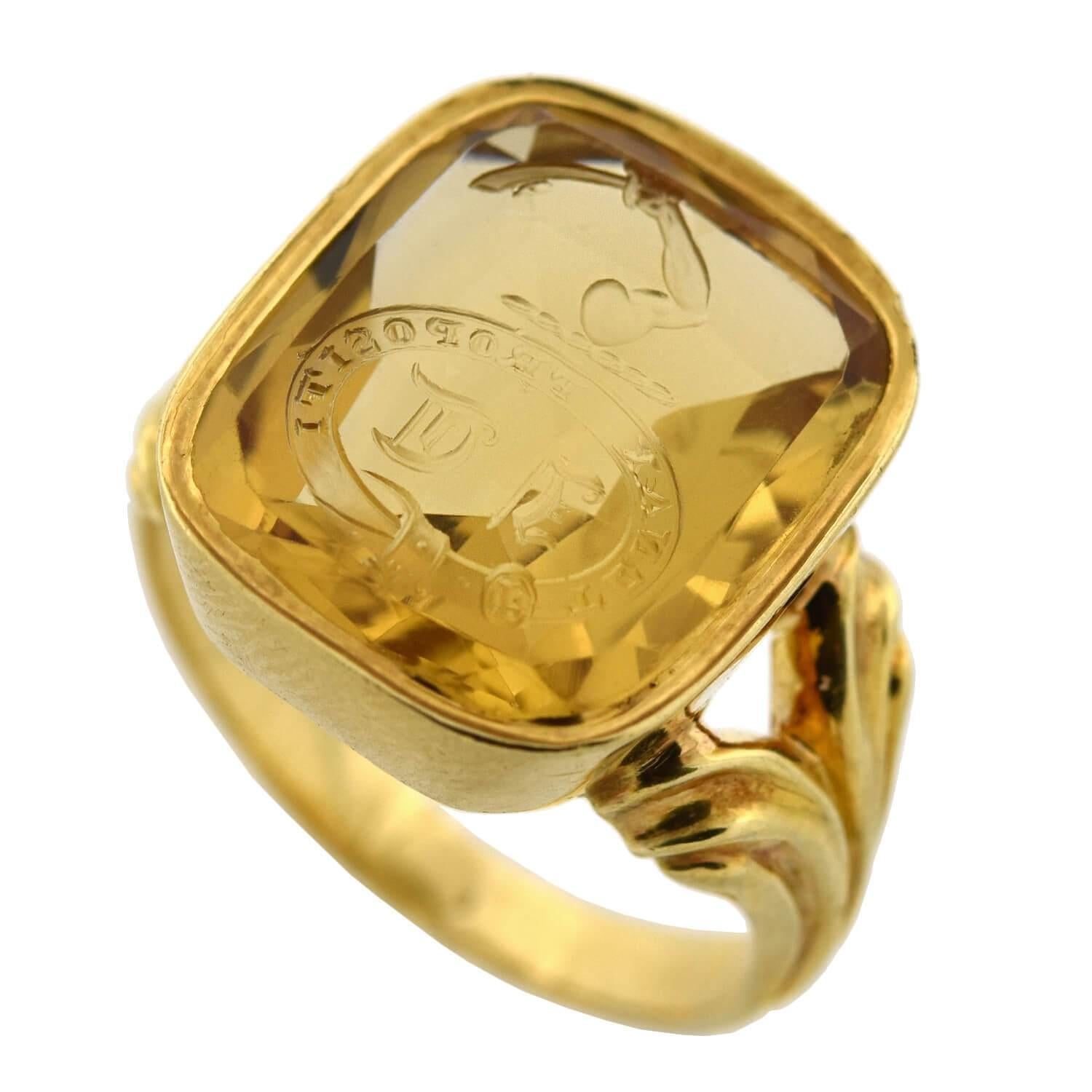 citrine signet ring