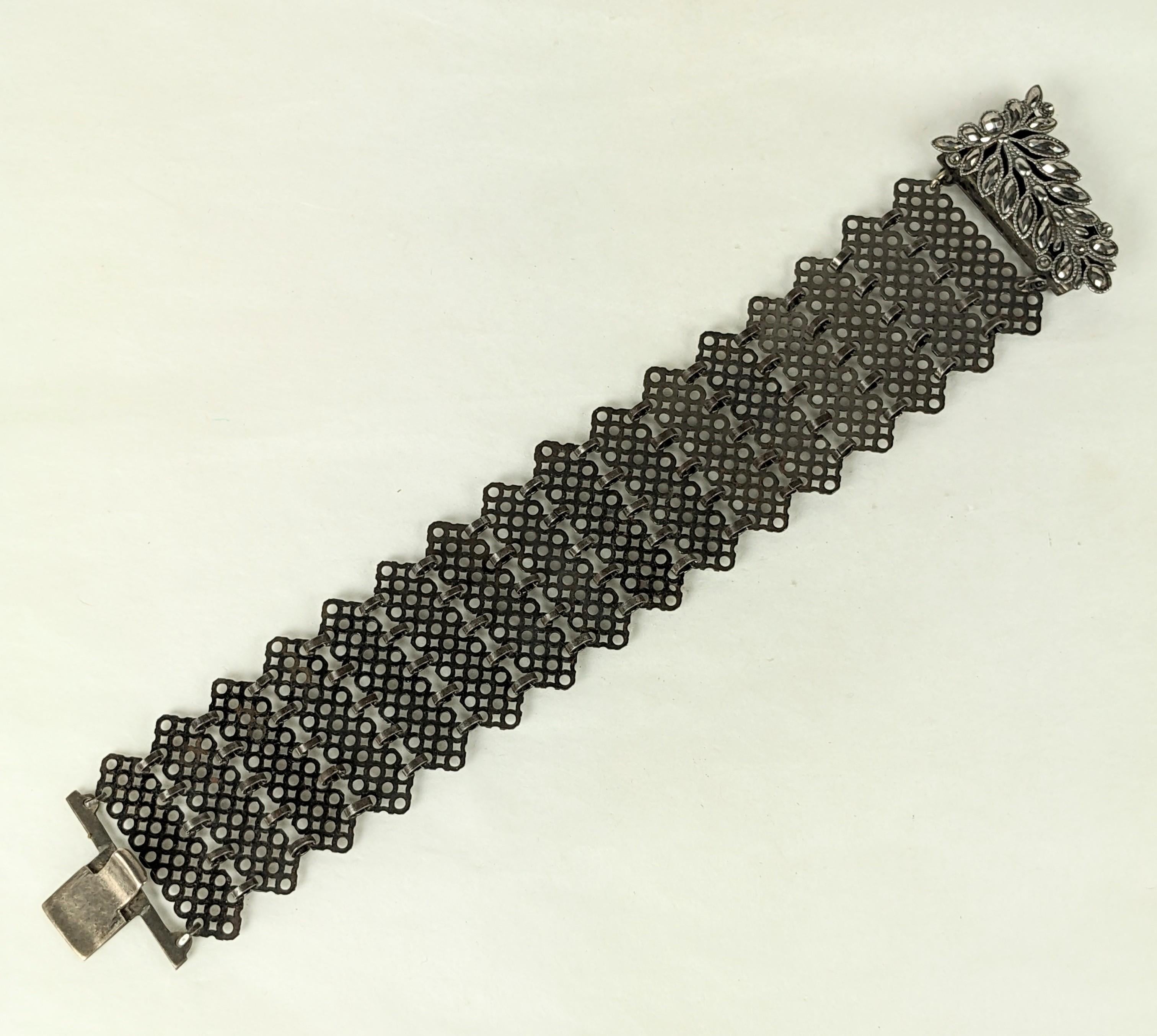 High Victorian Victorian French Cut Steel Bracelet For Sale