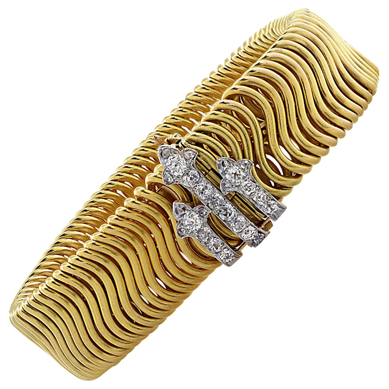 Victorian French Diamond Bangle, circa 1880