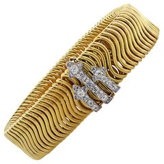 Antique Victorian French Diamond Bangle, circa 1880