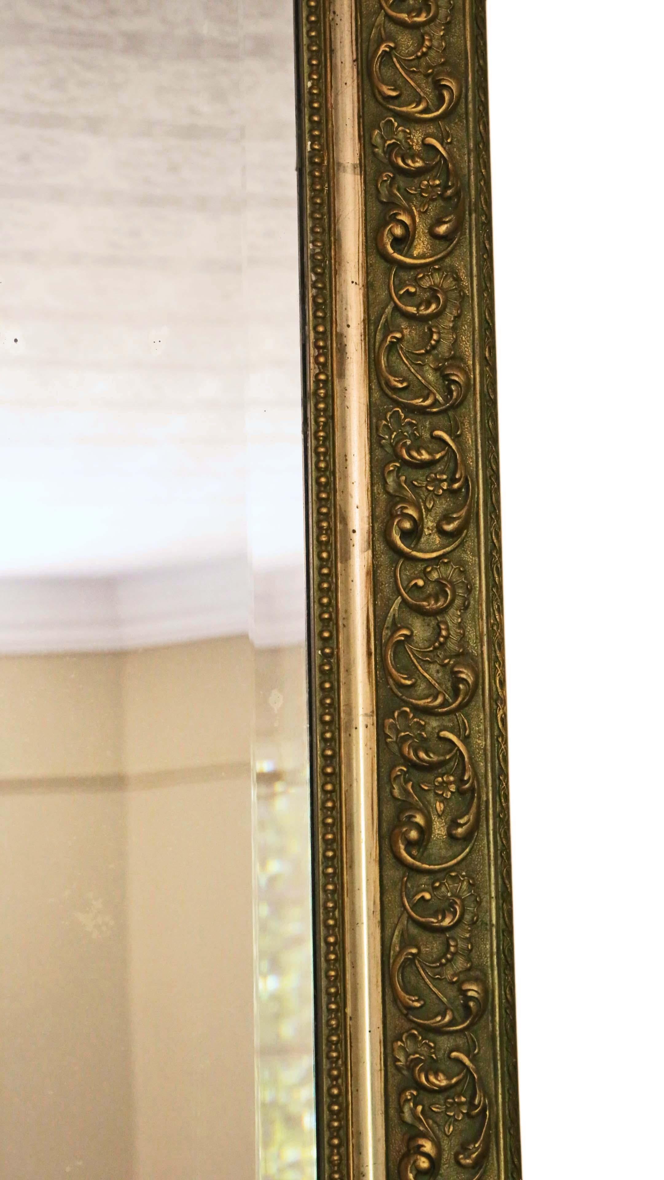 Giltwood Victorian French Gilt Overmantle Wall Mirror