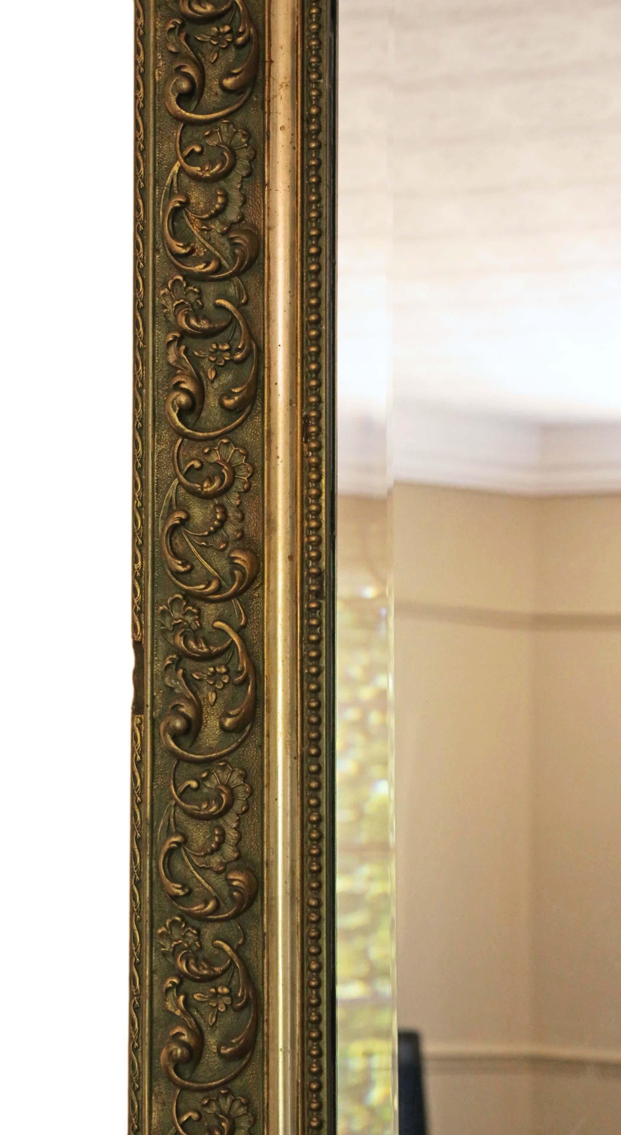 Victorian French Gilt Overmantle Wall Mirror 1