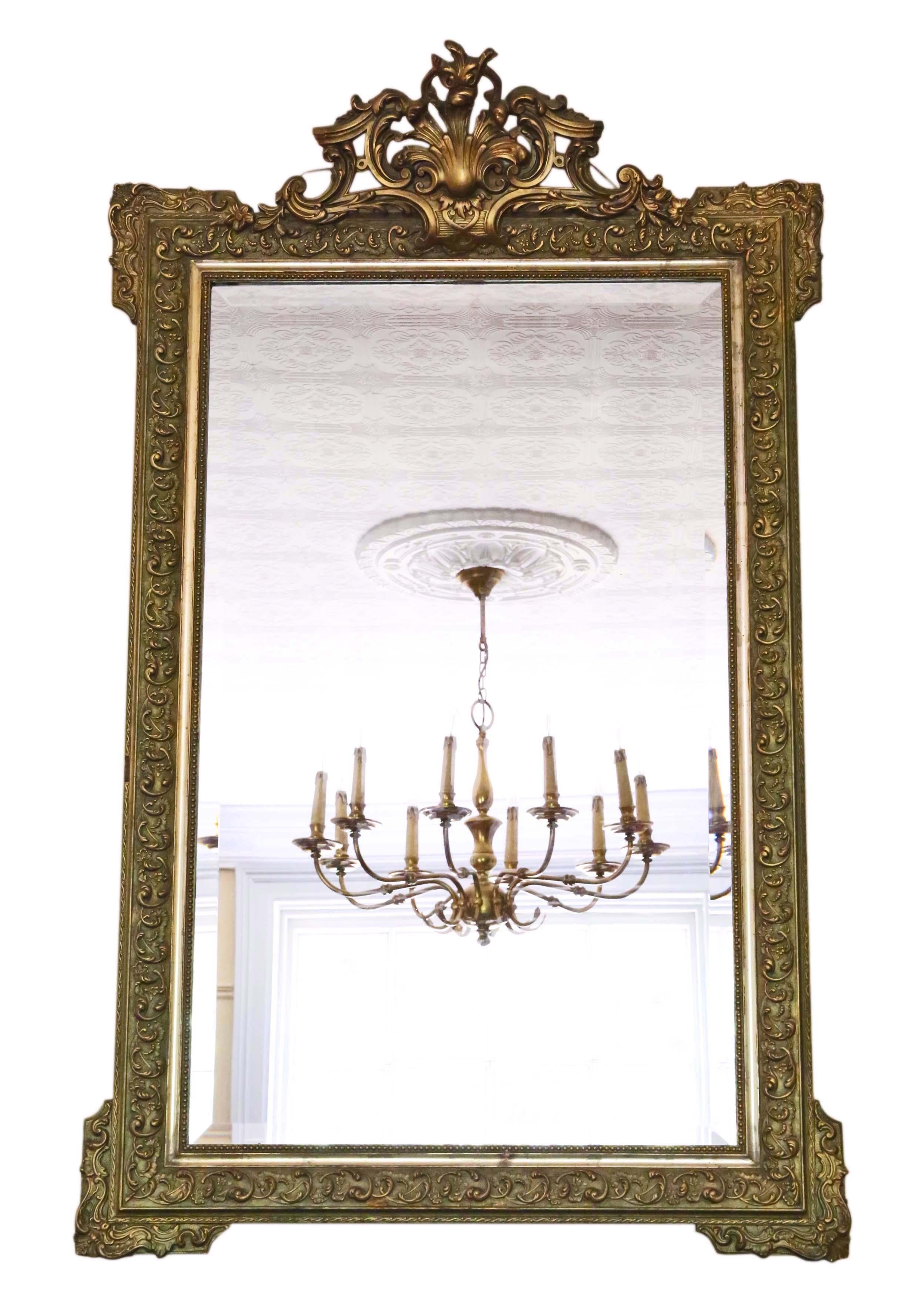 Victorian French Gilt Overmantle Wall Mirror 3