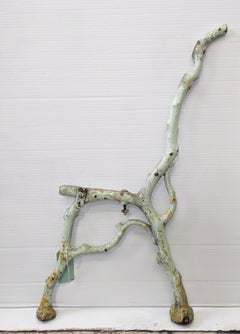 Victorian French Iron Faux Bois Bench Supports