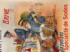 Victorian French Original Advertising Poster, "Brasserie Schneider"