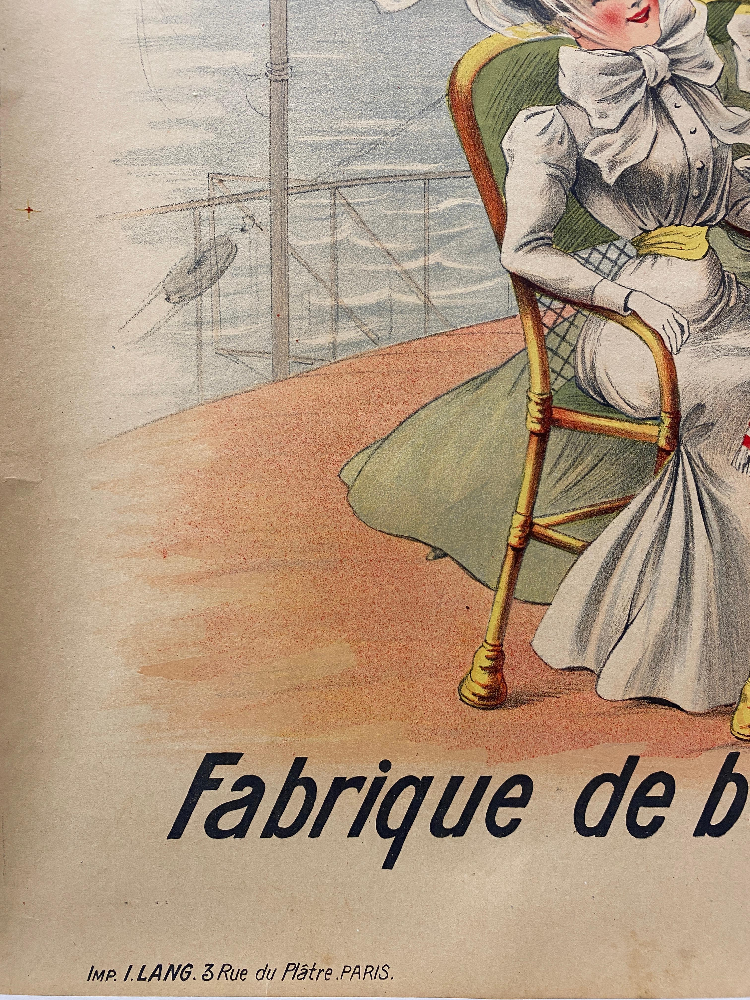 Cartel publicitario original francés victoriano, 