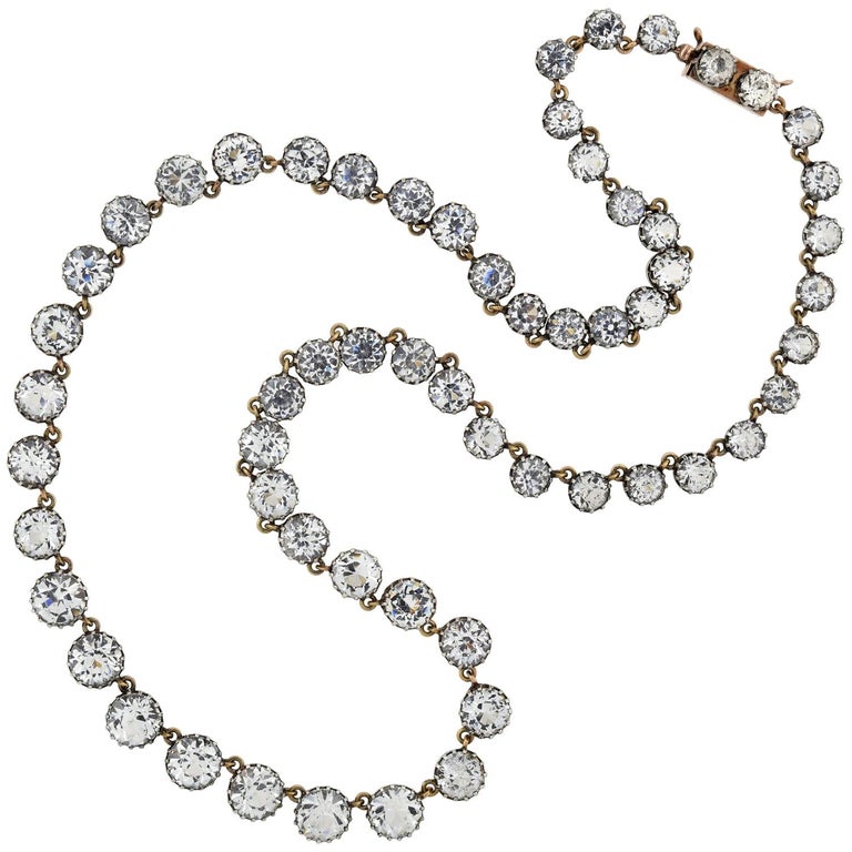 Victorian French Paste Riviera Necklace at 1stDibs