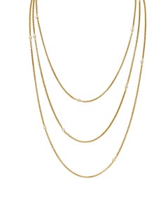 Victorian French Pearl 18 Karat Yellow Gold Antique Rolo Link Chain Necklace