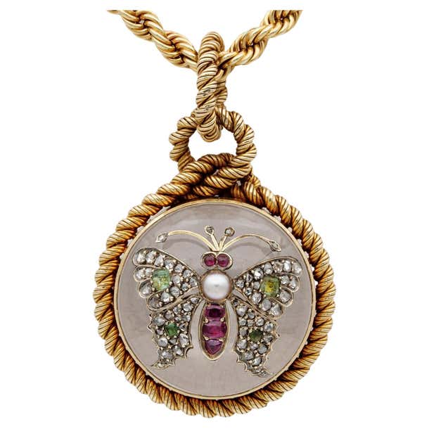 Plus Locket Victorian French Rock Crystal Diamond Pearl Rare Locket plus Chain For ...