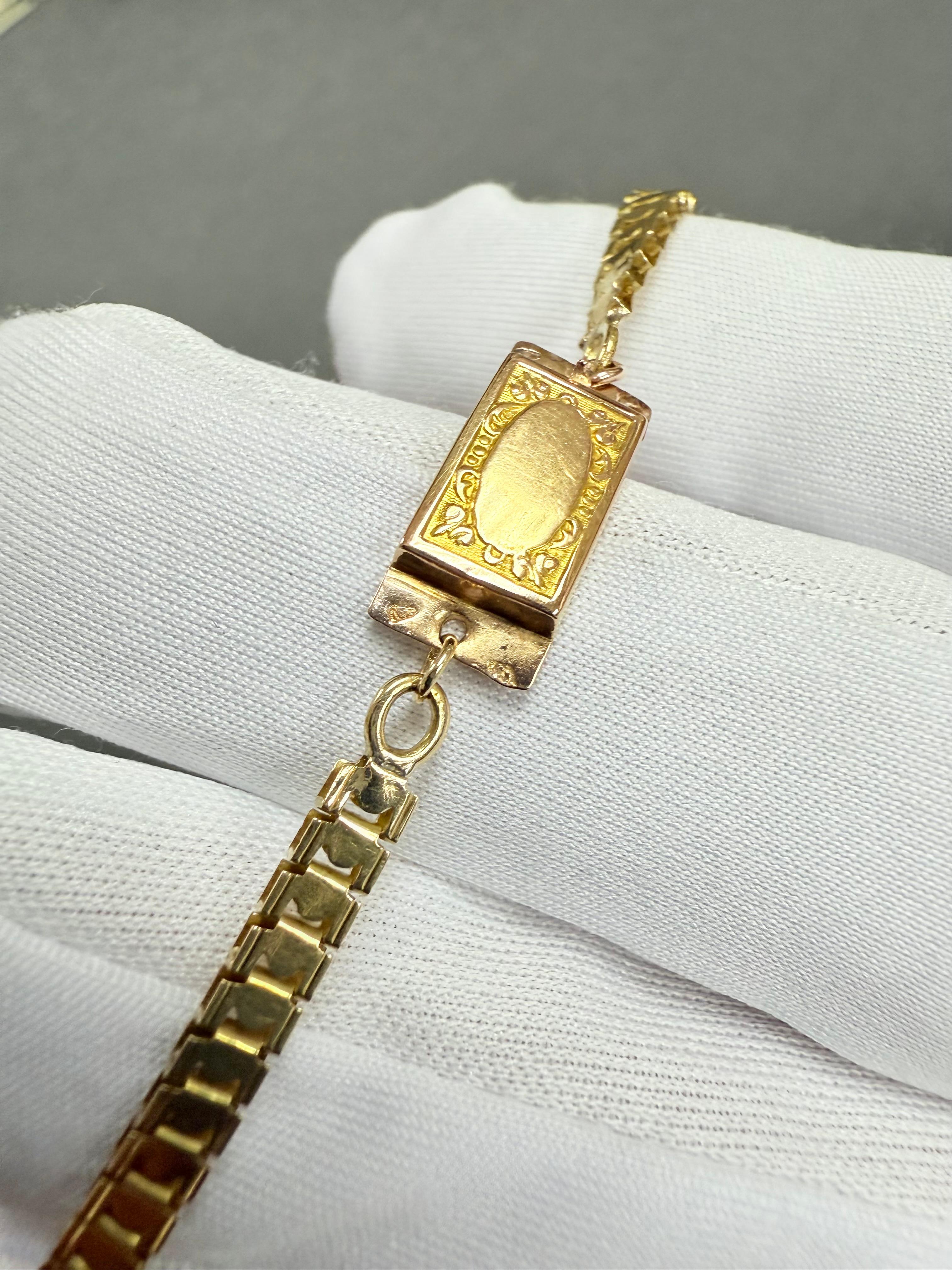 Victorian French Rosecut Diamond Yellow Gold Necklace For Sale 9