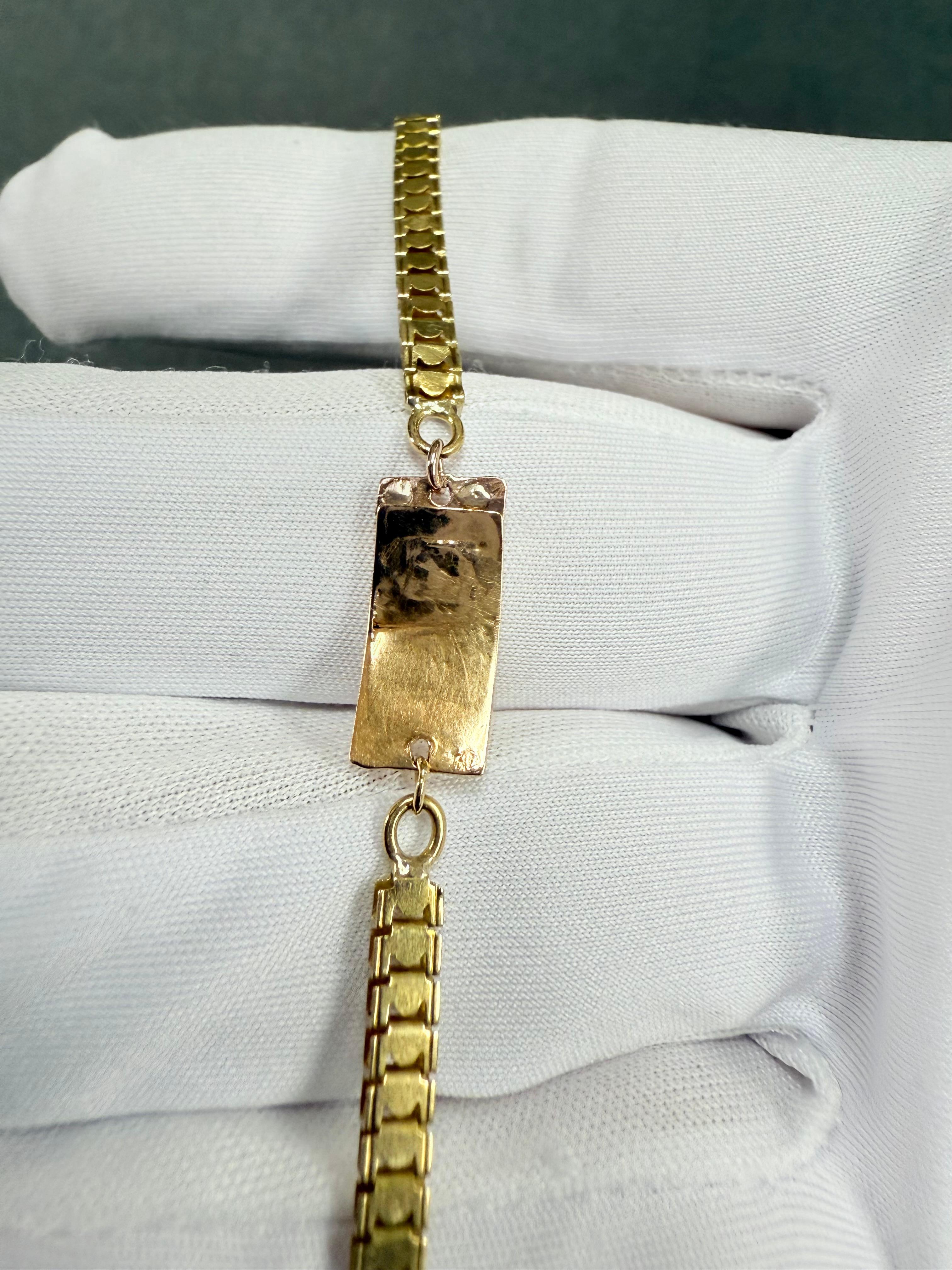 Victorian French Rosecut Diamond Yellow Gold Necklace For Sale 10