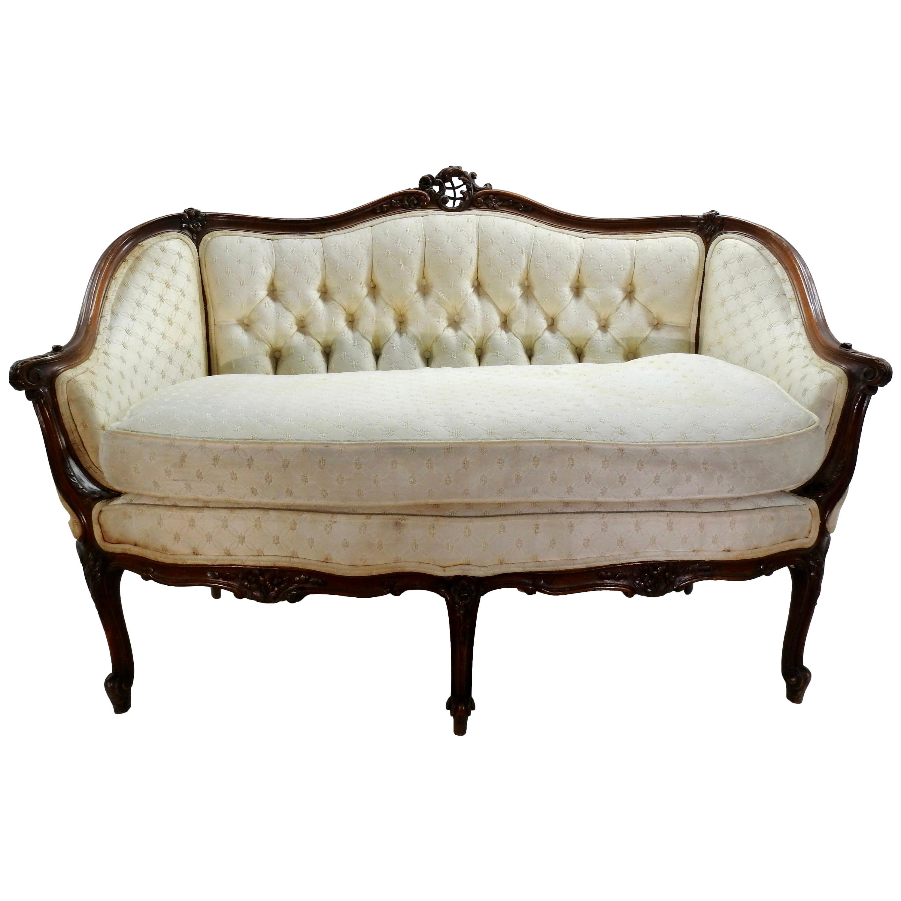 Victorian French Settee, 19th Century For Sale