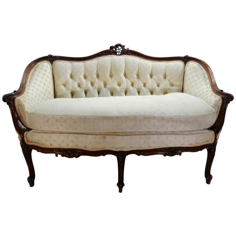 Victorian French Settee For Sale at 1stdibs