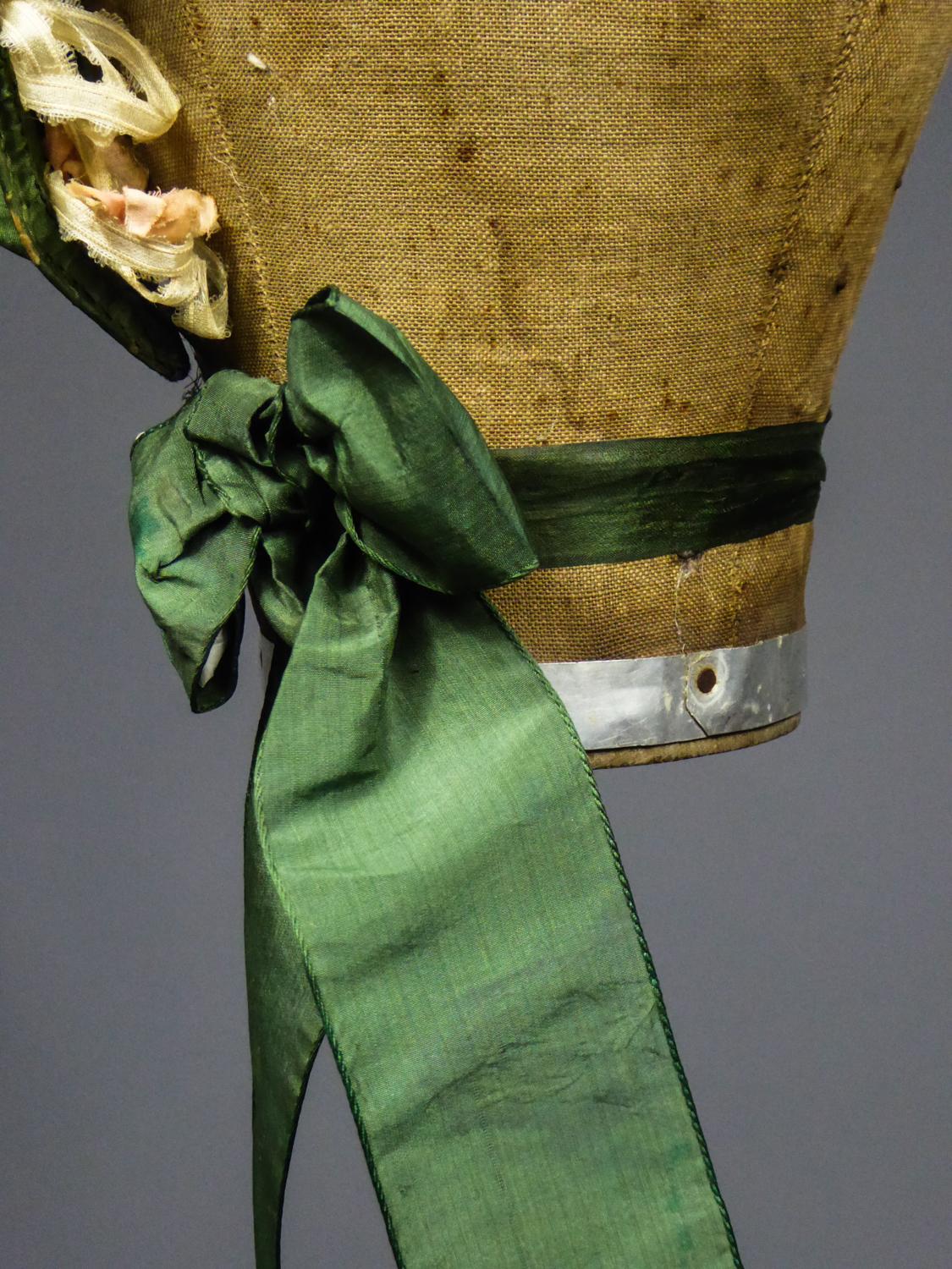 Victorian French Silk Cap Capote for Doll/child Circa 1860 4