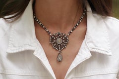 Victorian French silver paste necklace in silver