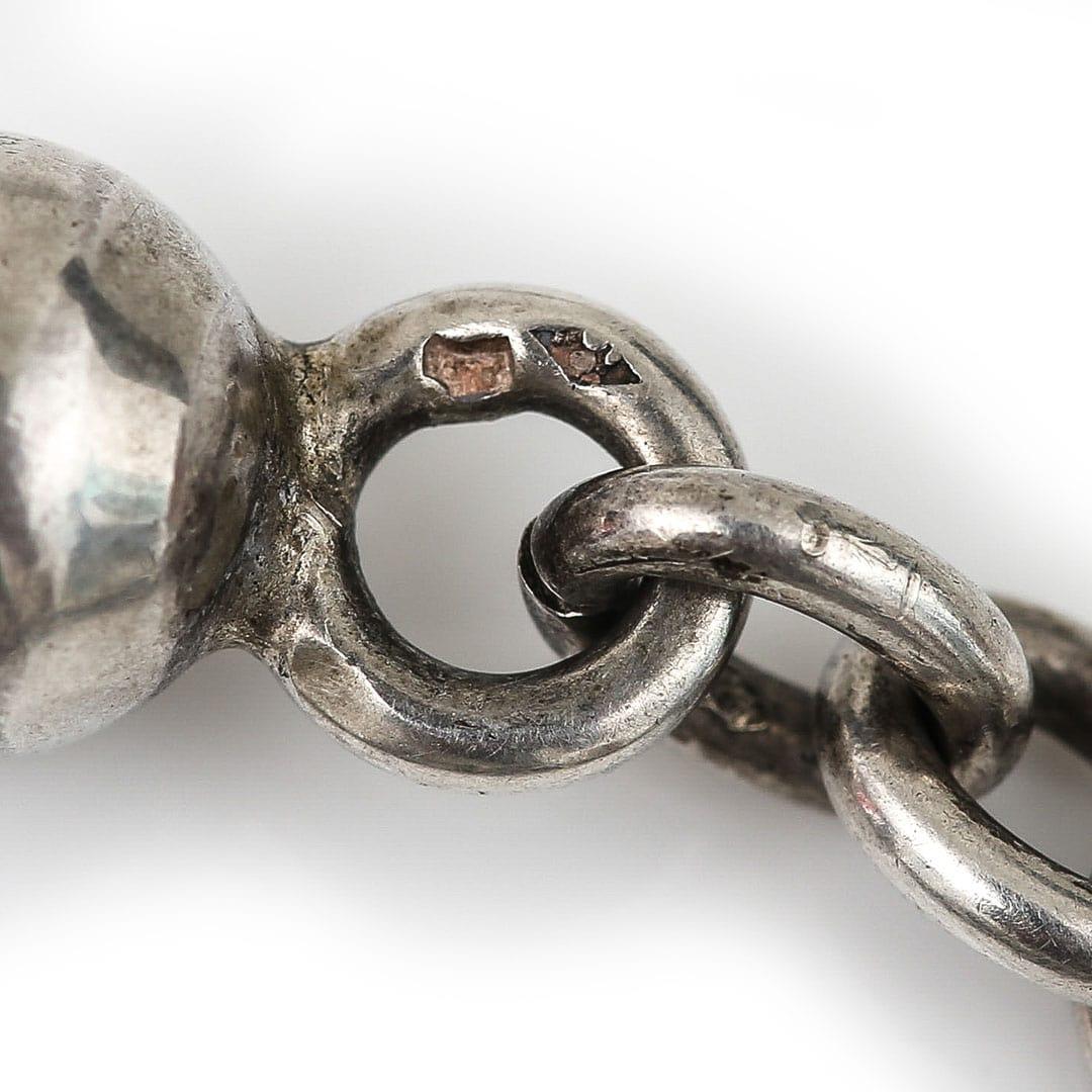 Victorian French Silver Racing Horse Long Albertina Chain, Circa 1880 4