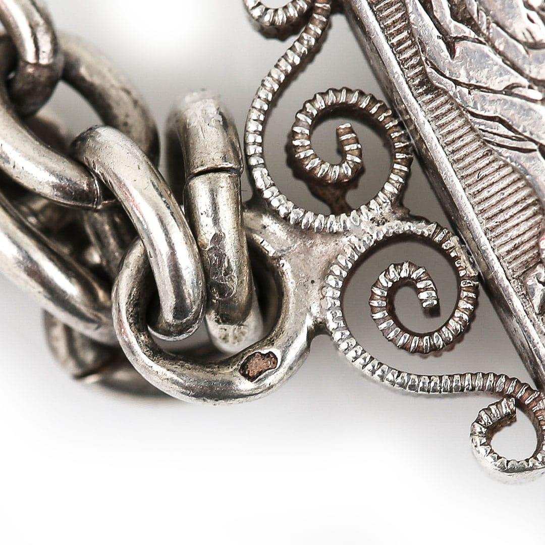 Victorian French Silver Racing Horse Long Albertina Chain, Circa 1880 2
