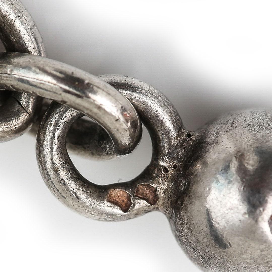 Victorian French Silver Racing Horse Long Albertina Chain, Circa 1880 3