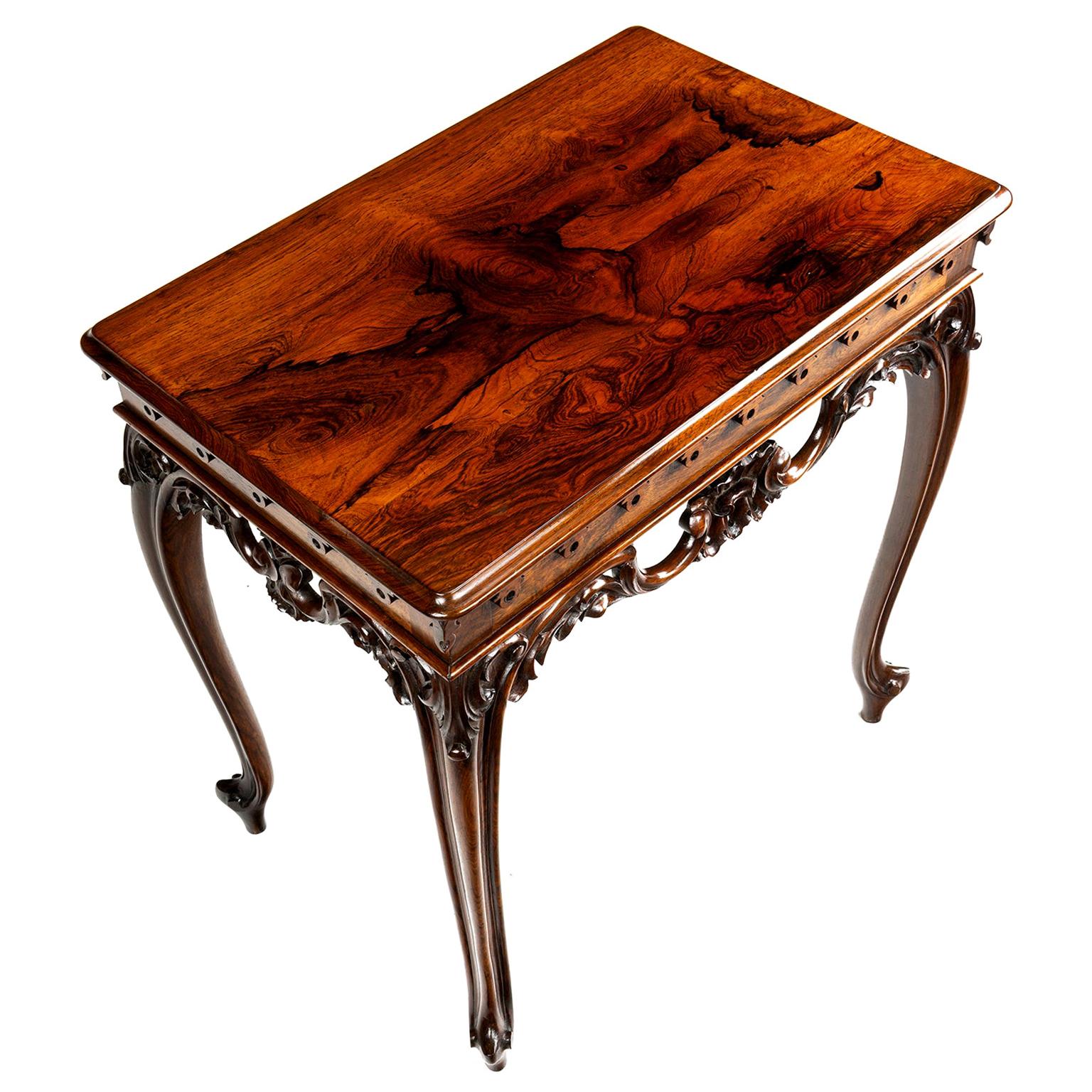 Victorian French Style Center Table in Rosewood For Sale