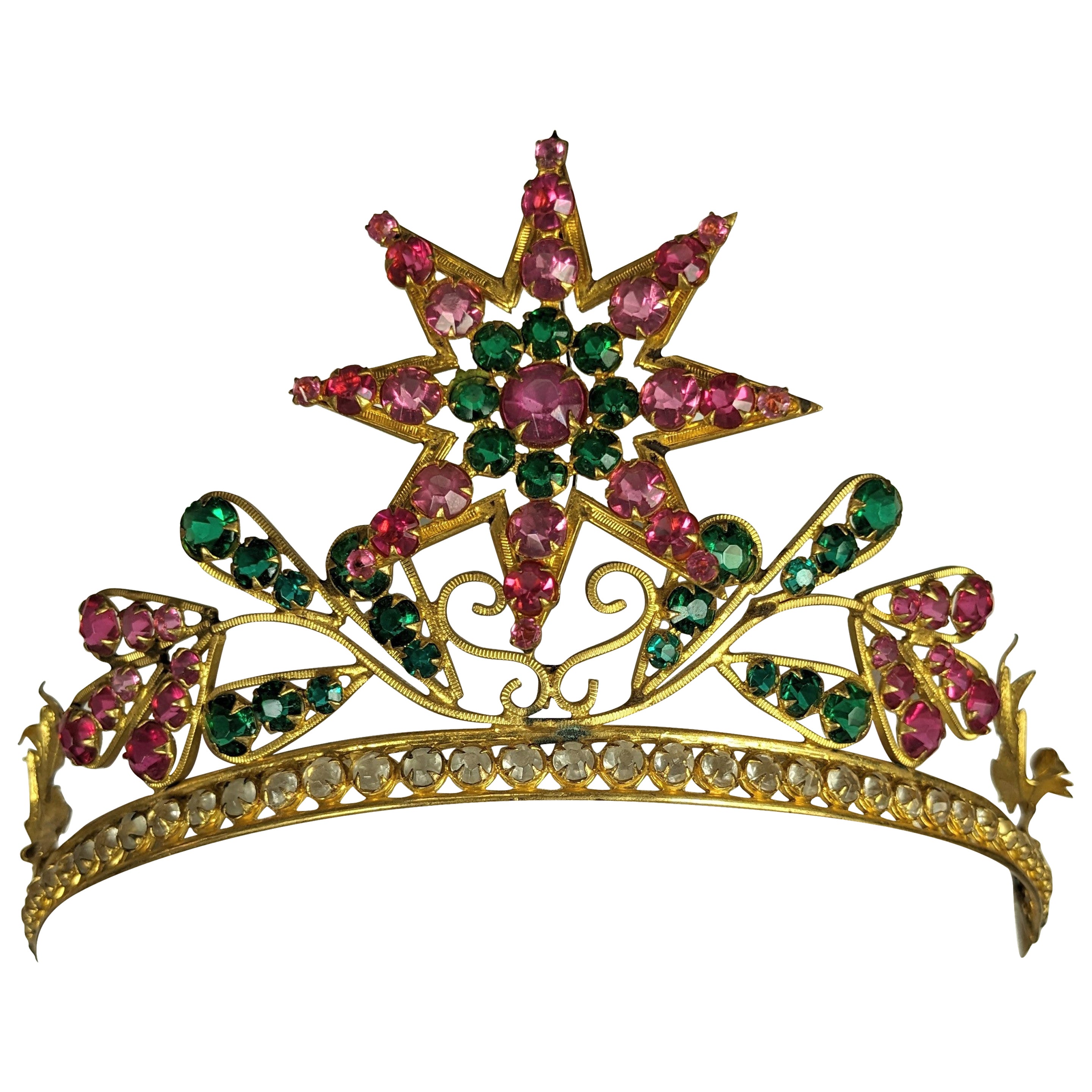 Victorian French Tremblant Jeweled Star Tiara