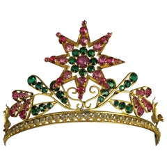 Victorian French Tremblant Jeweled Star Tiara