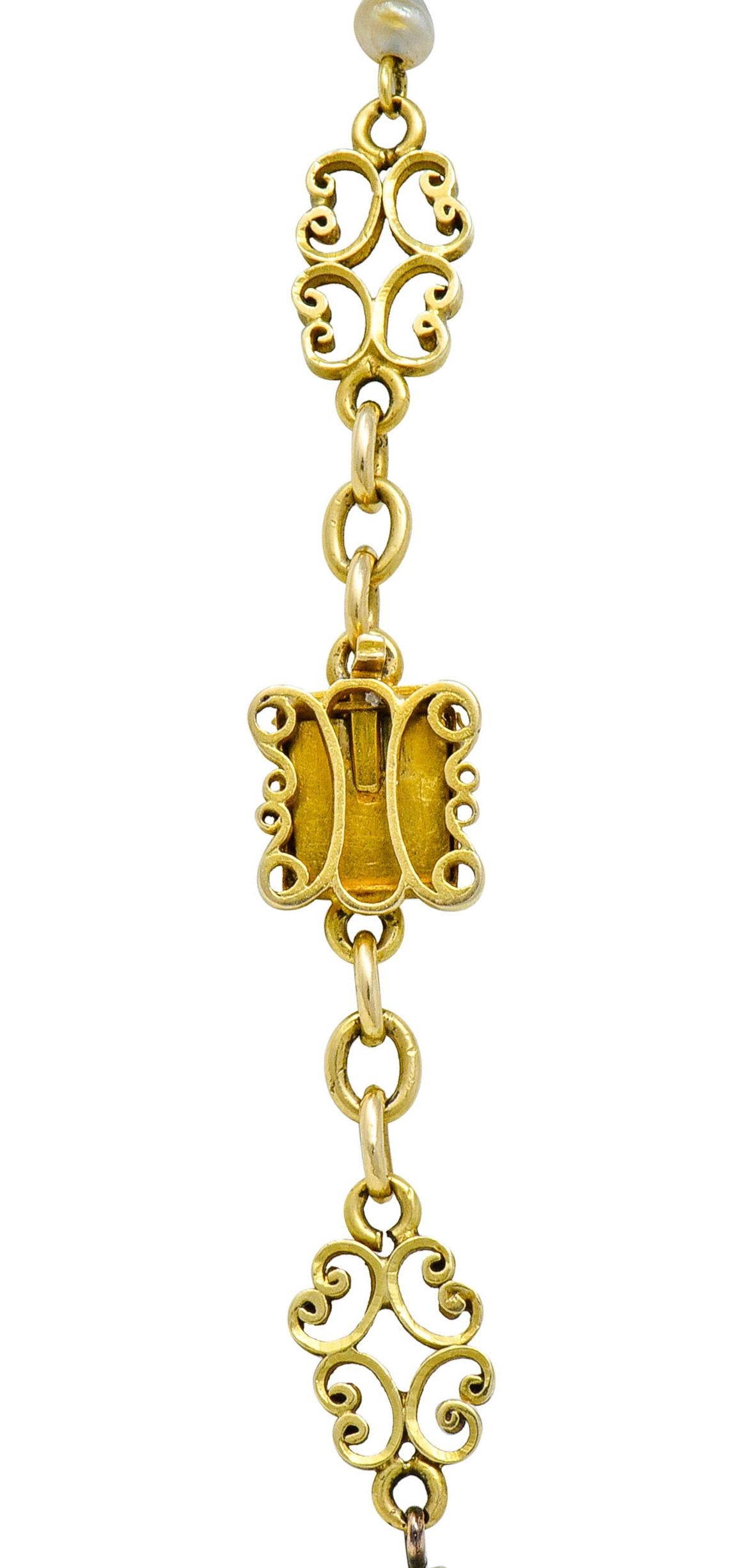 Victorian Freshwater Natural Pearl 14 Karat Gold Multi-Strand Necklace 1