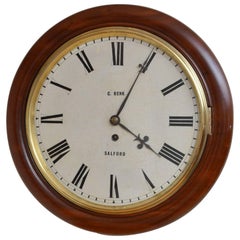 Antique Victorian Fusee Wall Clock, C. Renk, Salford