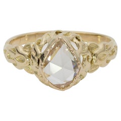Victorian G VVS .75 Carat Rose Cut Diamond Solitaire Ring Exquisite
