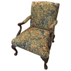 Victorian 'Gainsborough Style' Mahogany Framed Tapestry Armchair, circa 1860