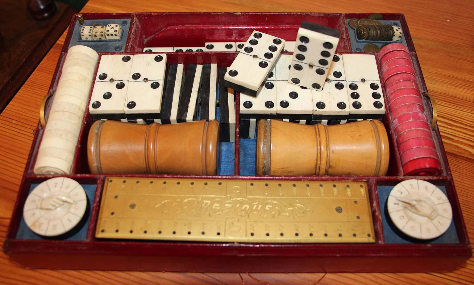 Victorian Game Set-Chess, Checkers, Backgammon, Dominoes and Cards 2