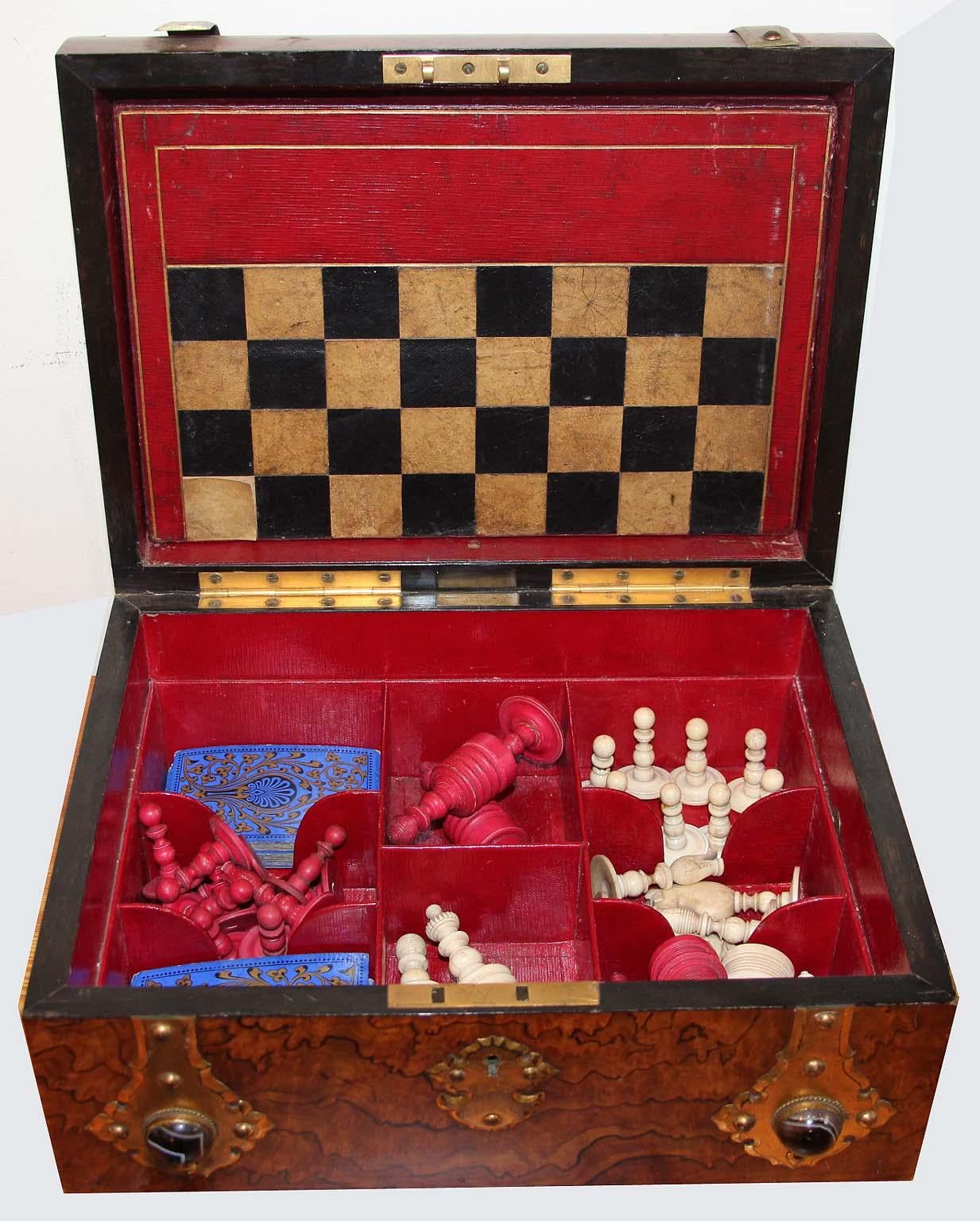 Victorian Game Set-Chess, Checkers, Backgammon, Dominoes and Cards 3