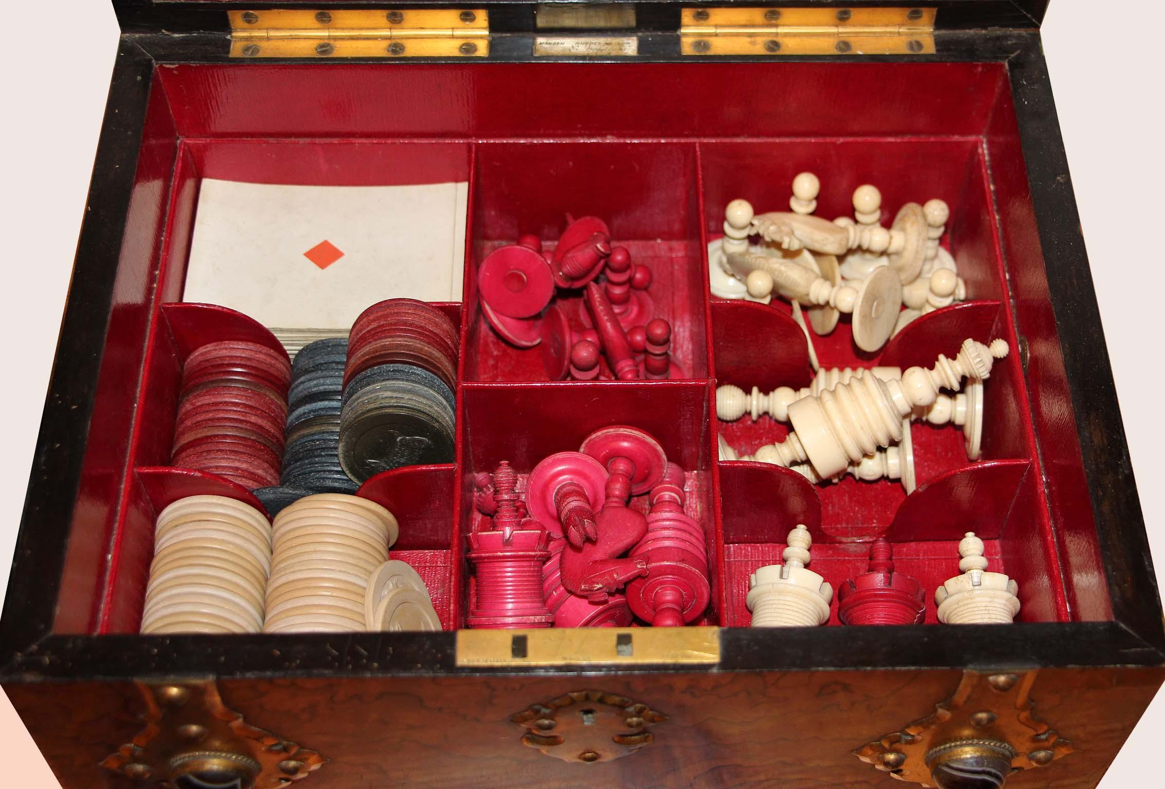 Victorian Game Set-Chess, Checkers, Backgammon, Dominoes and Cards 11