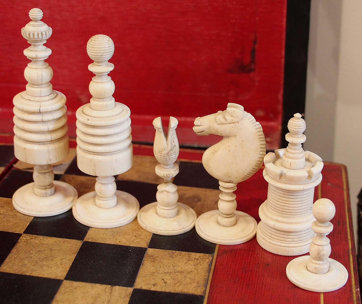 Victorian Game Set-Chess, Checkers, Backgammon, Dominoes and Cards In Good Condition In Sag Harbor, NY