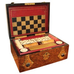 Antique Victorian Game Set-Chess, Checkers, Backgammon, Dominoes and Cards