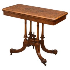 Victorian Game Table, Walnut Card Table