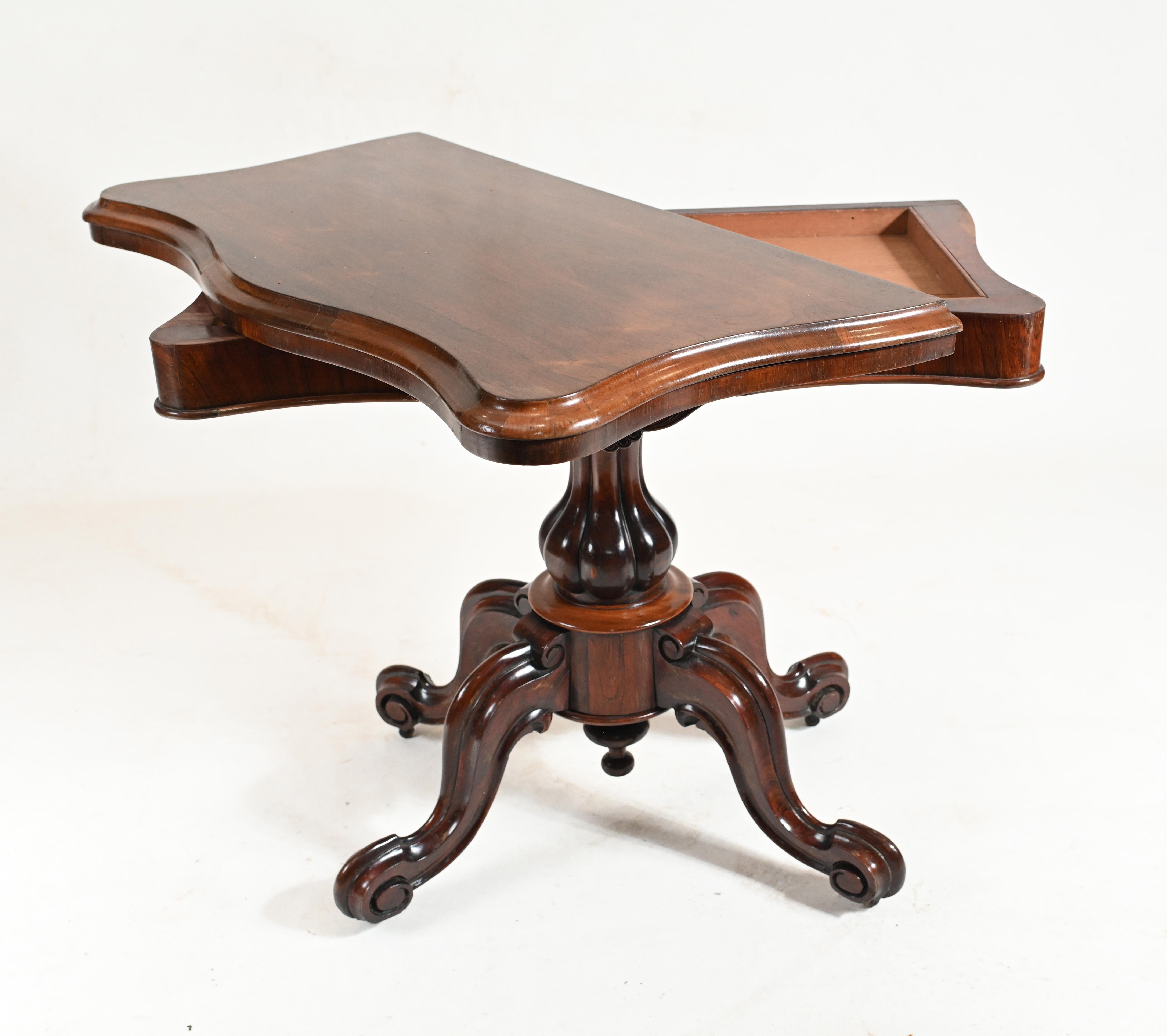 Victorian Games Table Antique, 1860 For Sale 8