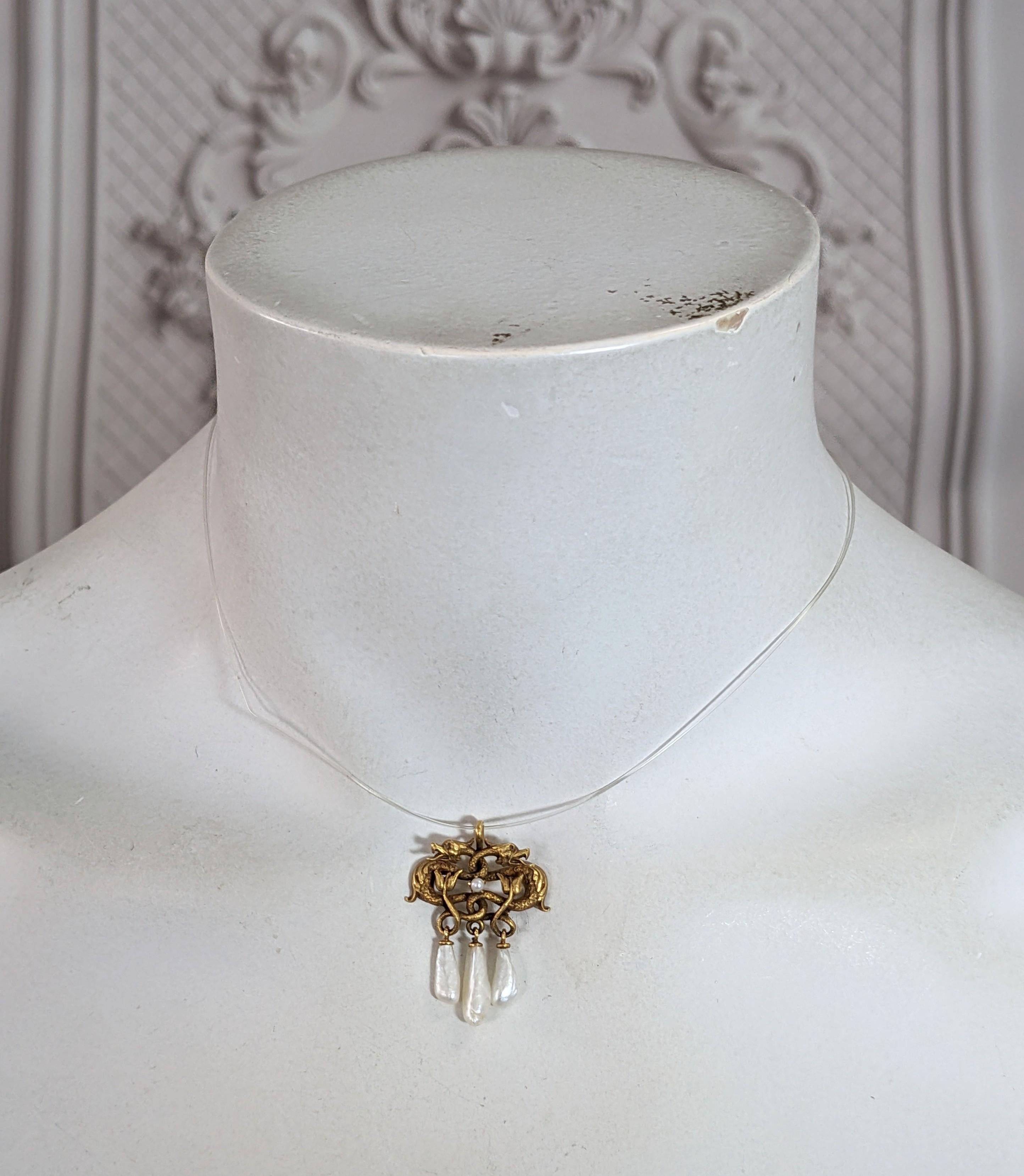 De las mujeres Colgante Victoriano de Gárgola y Gota de Perla en venta
