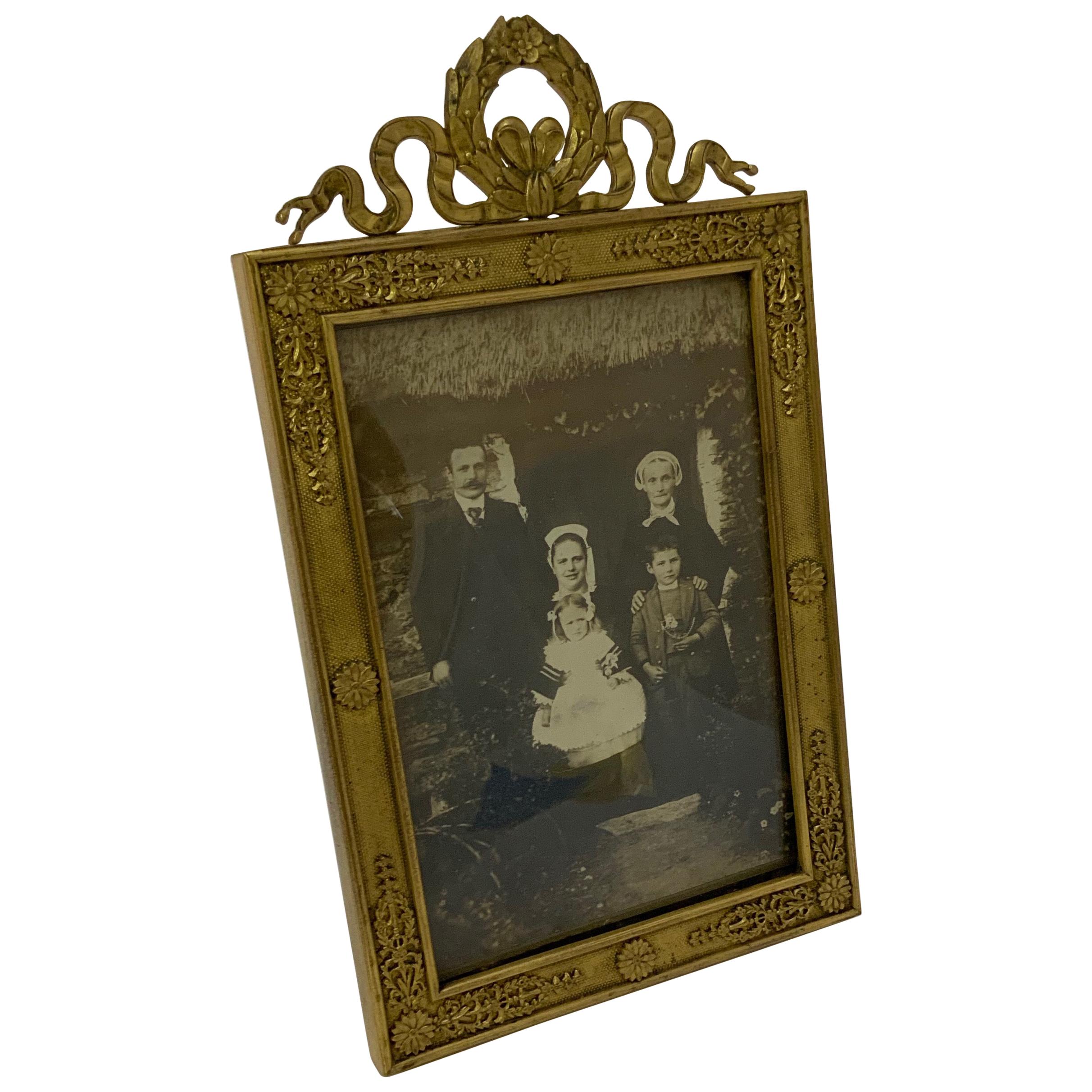 Victorian Garland and Swag Brass Frame FE For Sale