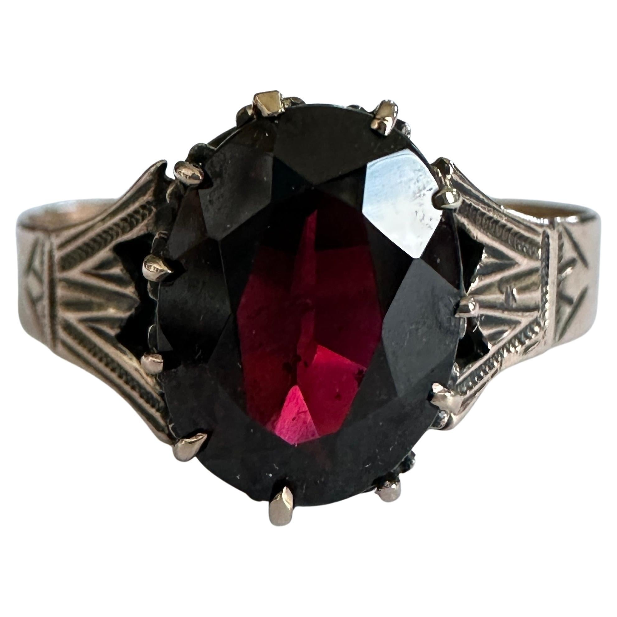 Victorian Garnet 14K Rose Gold Ring