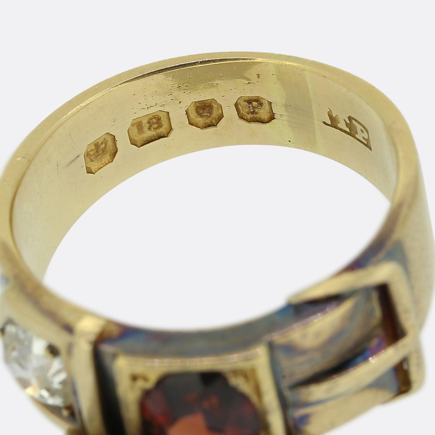 De las mujeres Anillo Victoriano con Hebilla de Granate y Diamantes en venta