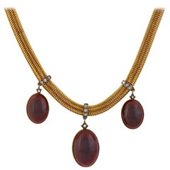 Victorian Garnet and Diamond Festoon Necklace