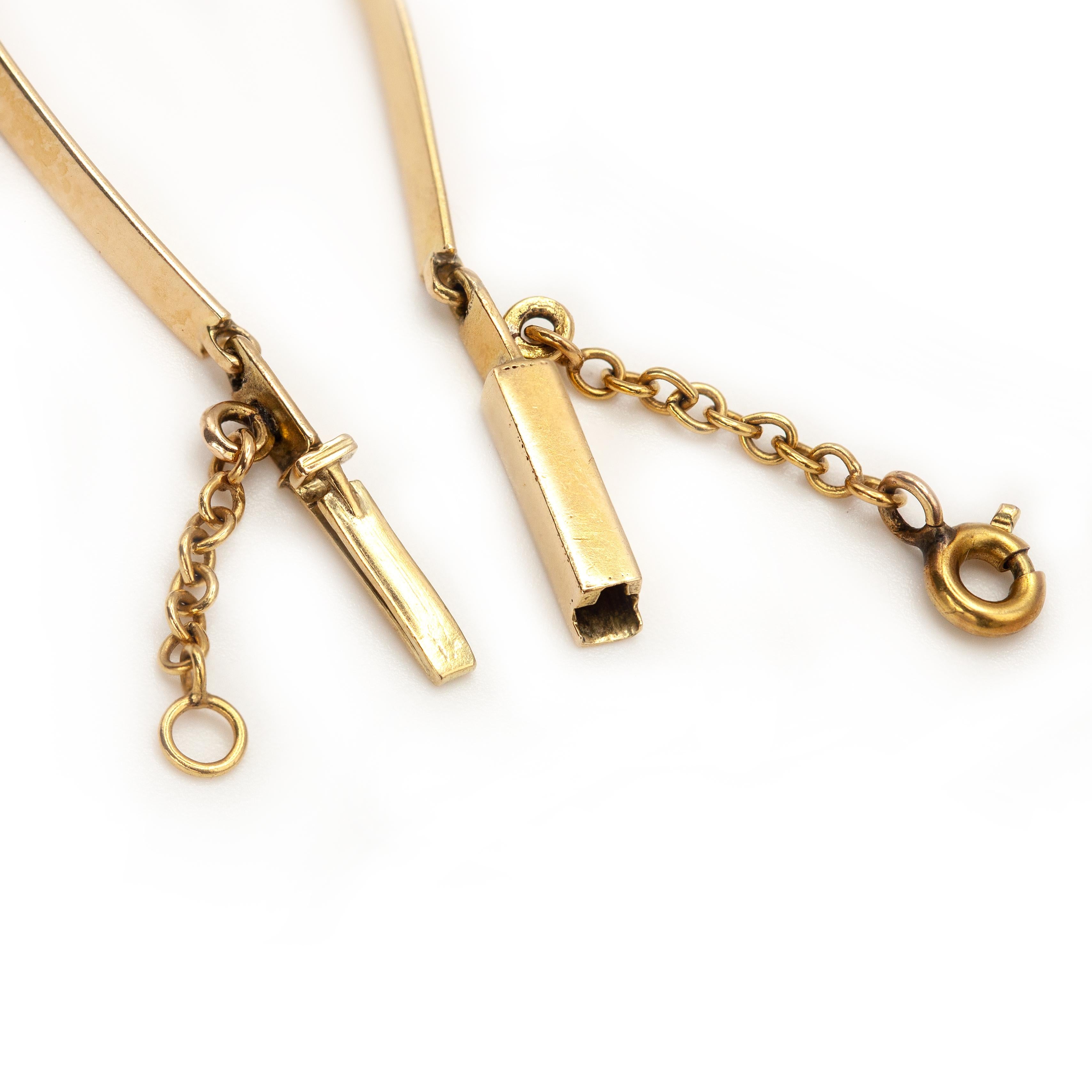 Collana vittoriana con granato e diamanti in oro 14K in vendita 3