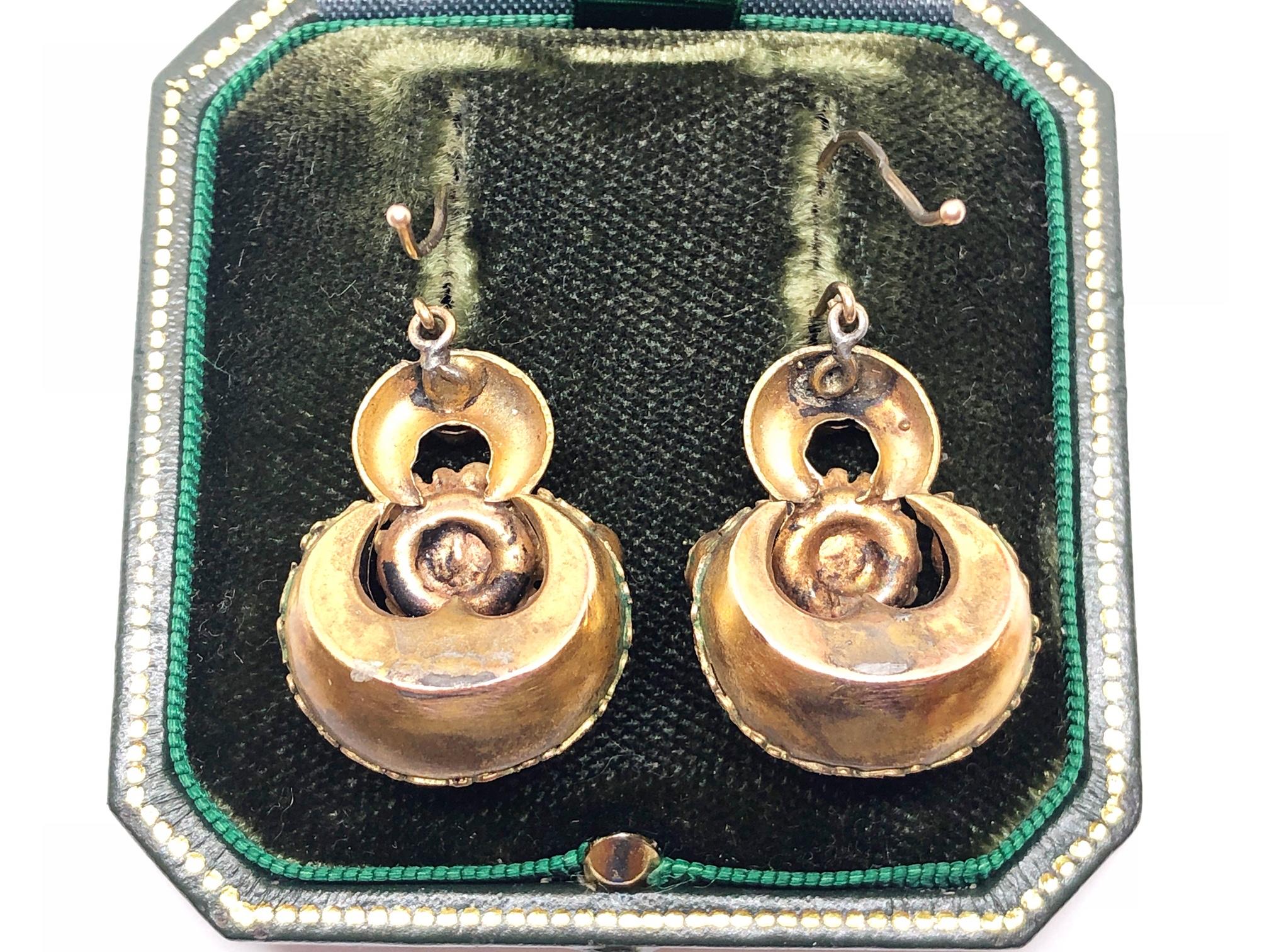 Women's Victorian Garnet and Gold Earrings, circa 1870