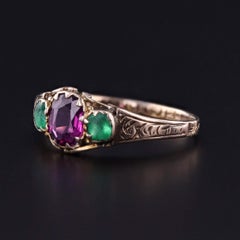 Victorian Garnet and Paste Ring of Gold