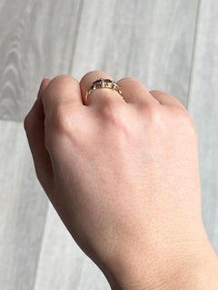 Victorian Garnet and Pearl 12 Carat Gold Ring
