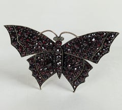 Victorian Garnet Butterfly Brooch