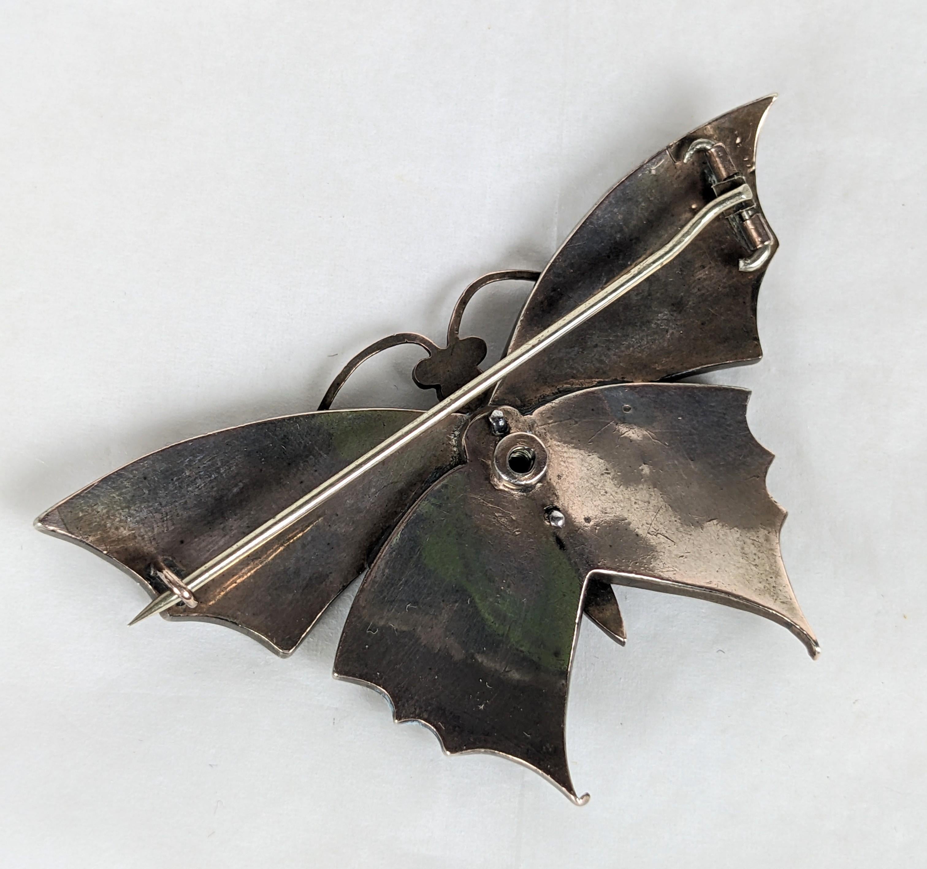 Victorian Garnet Butterfly Brooch In Good Condition For Sale In New York, NY