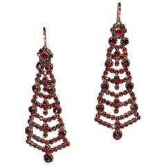 Victorian Garnet Chandelier Earrings